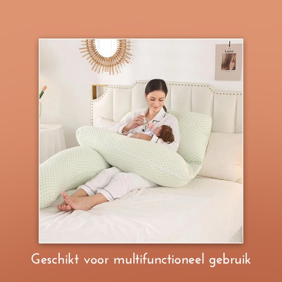 Montelisse Zwangerschapskussen 81,5x33x44cm U-vorm roze XL - Zwangerschapskussens - Zijslaapkussen - Voedingskussen - Bodypillow - Lichaamskussen van Merkloos — afbeelding 3