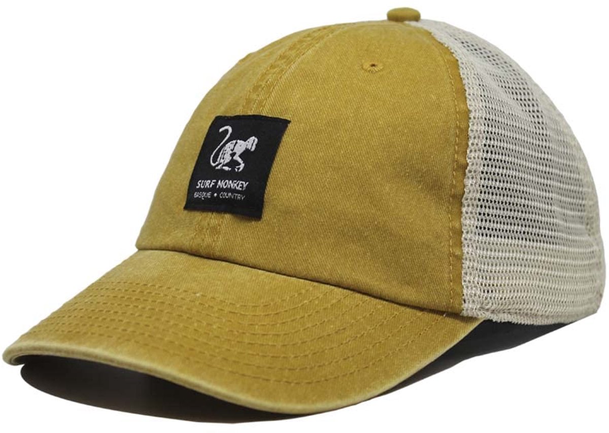 Surf Monkey - Trucker Cap - 5 Panel - One Size - Cotton - Mosterd