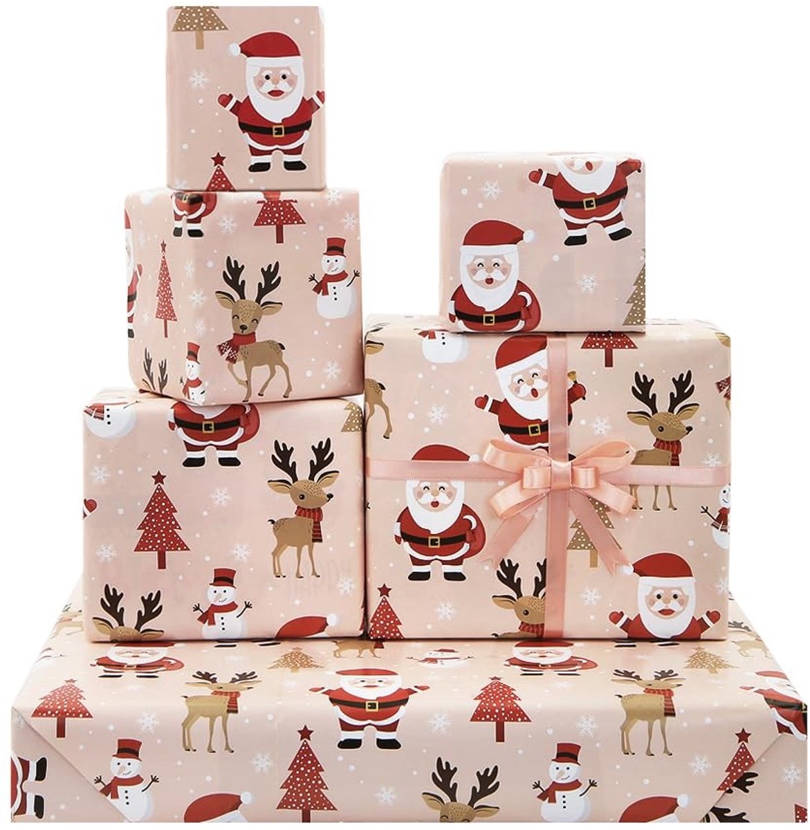 NTHProducts - Kerst Inpakpapier - Uniek en vrolijk - Roze - Voor kinderen en volwassenen - Perfect voor feestelijke gelegenheden