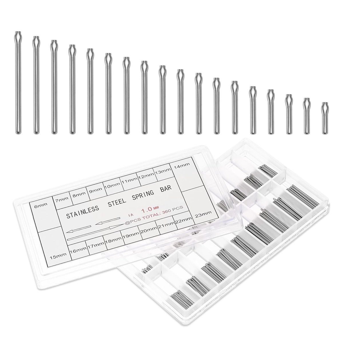 NTHProducts - Watch Band Splashes - 360 Stuks - Veiligheidssplice voor Horlogeband Reparatie - Zilver - Horloge Accessoires - Geschikt voor Diverse Hor...