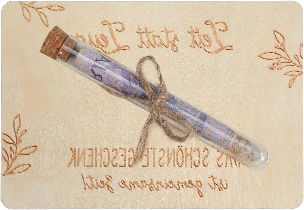 Houten Wenskaart met Dandelion Design, Geldcadeau voor Verjaardag, Bruiloft en Kerst, Inclusief Enveloppen, Uniek en Persoonlijk Geschenk