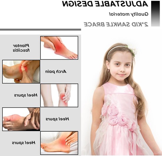 Ademende Enkelbandages voor Kinderen - 2 Paar Elastische Voetbandages voor Verstuikte Enkels, Sportbescherming en Jeugd Hiel Sokken voor Jongens en Meisjes 6-14 jaar (Zwart) — afbeelding 4