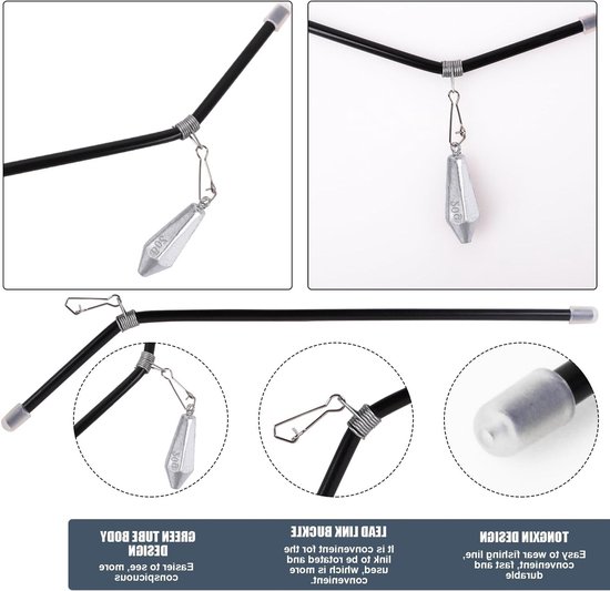 Complete Set Visserslood met 8 Antiknoop Gewichten, 20/40/60g, Ideaal voor Grondvisserij en Hengelsport Accessoires van Merkloos — afbeelding 2