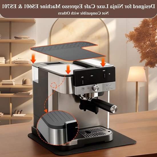 Luxe silicone onderlegger voor koffiezetapparaat, beschermt oppervlakken, krasbestendig en gemakkelijk schoon te maken, hittebestendig en waterdicht — afbeelding 2