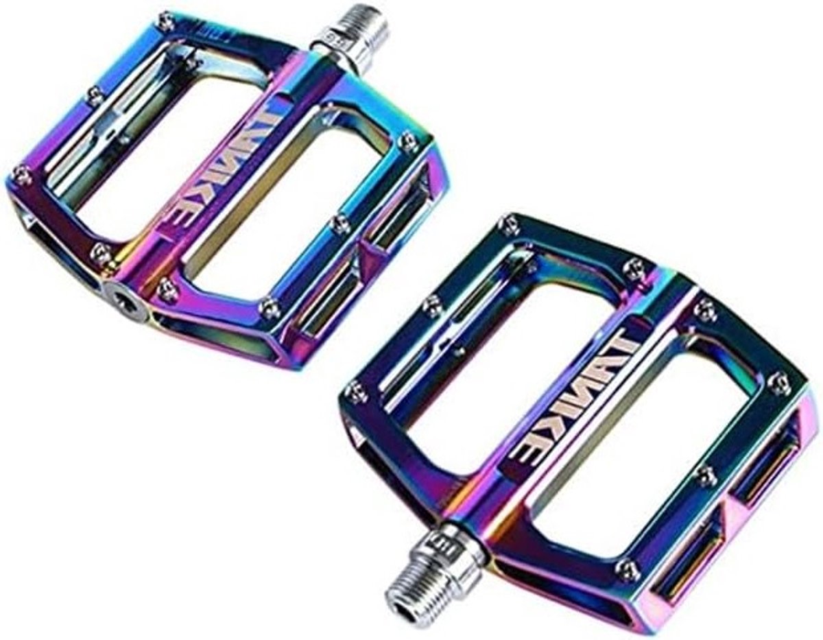 Kleurige Oil Slick Mountainbike Pedalen voor MTB en BMX - Antislip, Aluminium Lagers, Vouwfiets Onderdelen