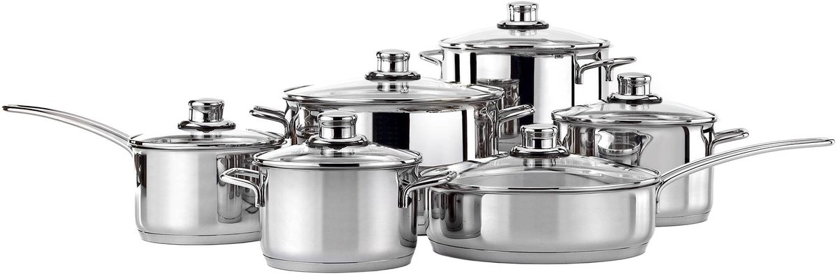 Nois CARSO Serie - RVS Pannenset - 12 delig - Inclusief deksel
