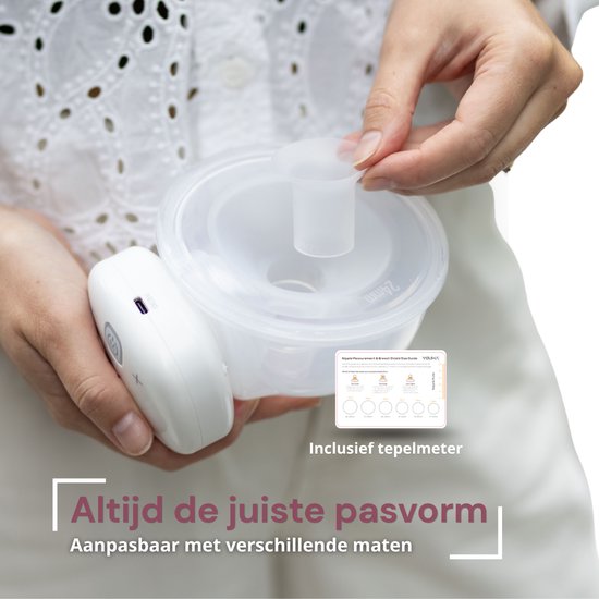 Youha Elektrische Dubbele Draadloze Borstkolf - Handsfree & BPA-Vrij - 24mm - Incl. Moedermelk Bewaarzakjes & Tepelmeter