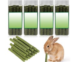 Natuurlijke Hooisticks voor Konijnen en Kleine Dieren - 100 Stuks, Molaire Kauwspeeltjes, Tandverzorging Snacks voor Cavia's, Hamsters en Chinchilla's