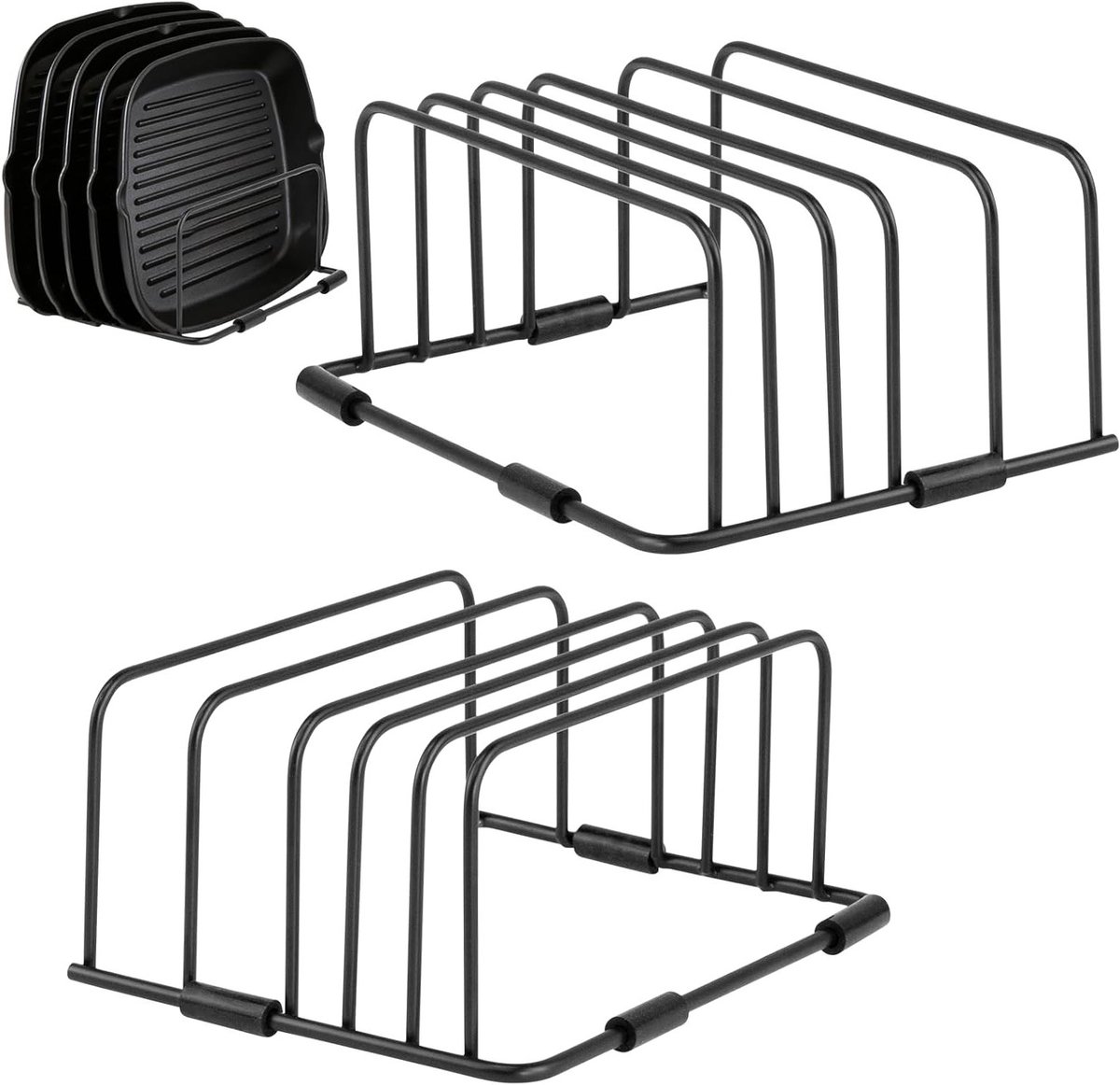 Organisator voor Snijplanken en Bakplaten, 2 Stuks, Metalen Houder met 5 Slots, Ideaal voor Keukenopslag en Ruimtebesparing