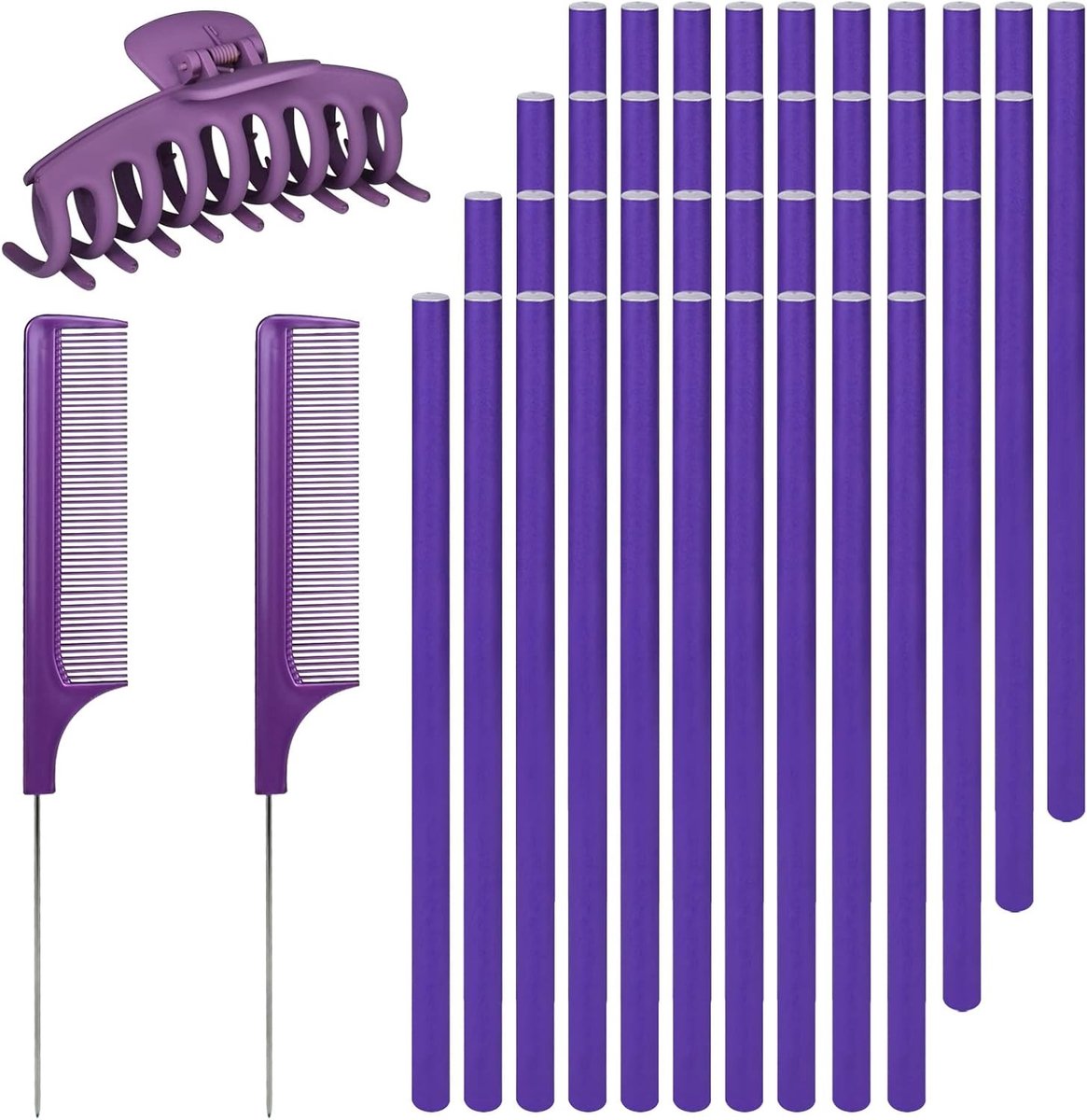 40 Stuks Flexibele Krulspelden - Twisted Foam Haar Krulspelden Zonder Hitte voor Krullen en Haarstyling Tools