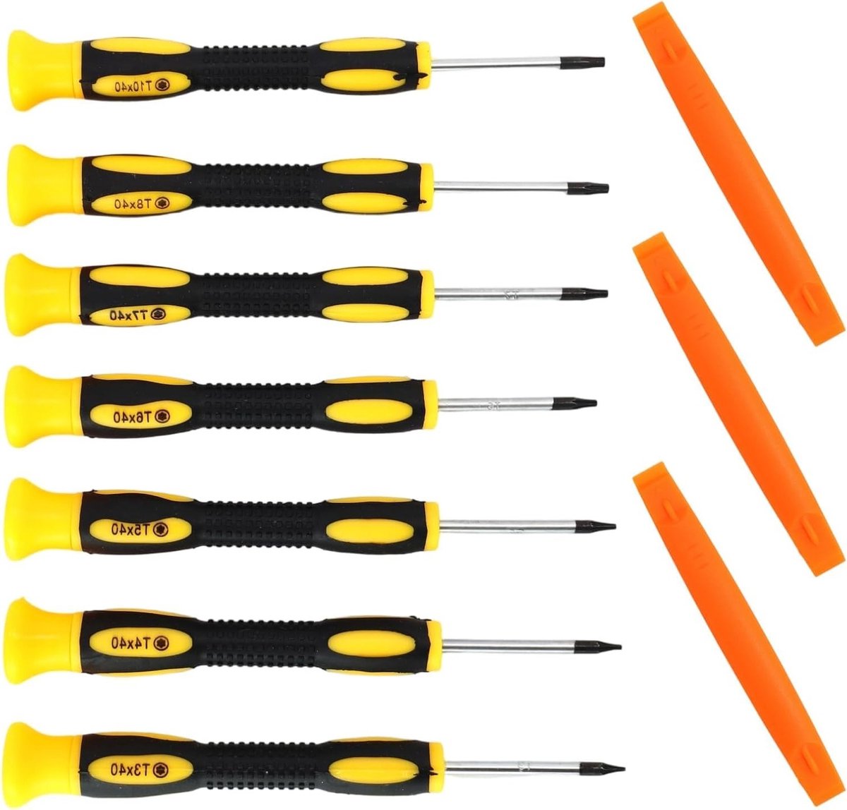 Complete Torx Schroevendraaierset van 10 Stuks met Magnetische Schroevendraaiers en Heftools, Precisie Gereedschap voor PS5, PS4, PS3, Xbox en MacBook