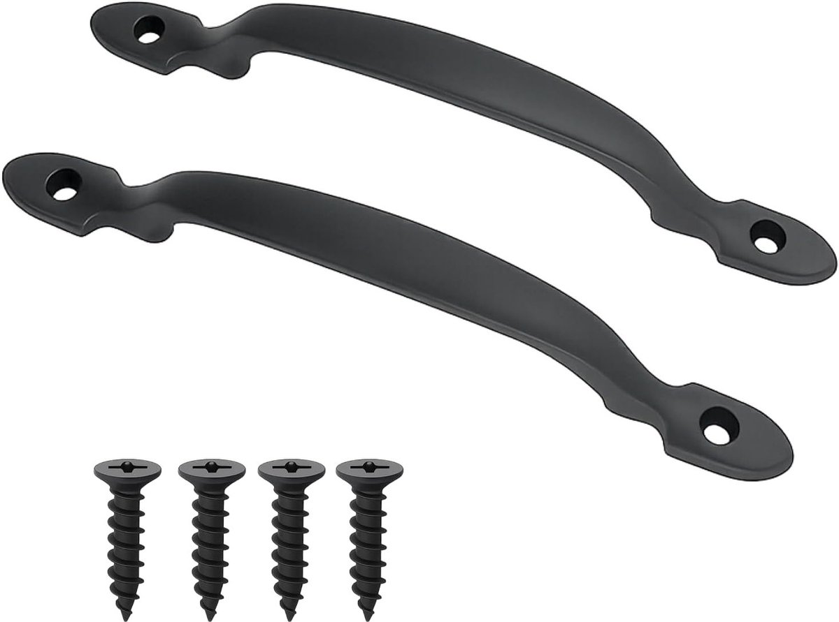 Set van 2 Zwarte Zinklegering Deur- en Meubelhandgrepen van 160 mm, Sterk en Corrosiebestendig, Perfect voor Kasten, Deuren en Poorten