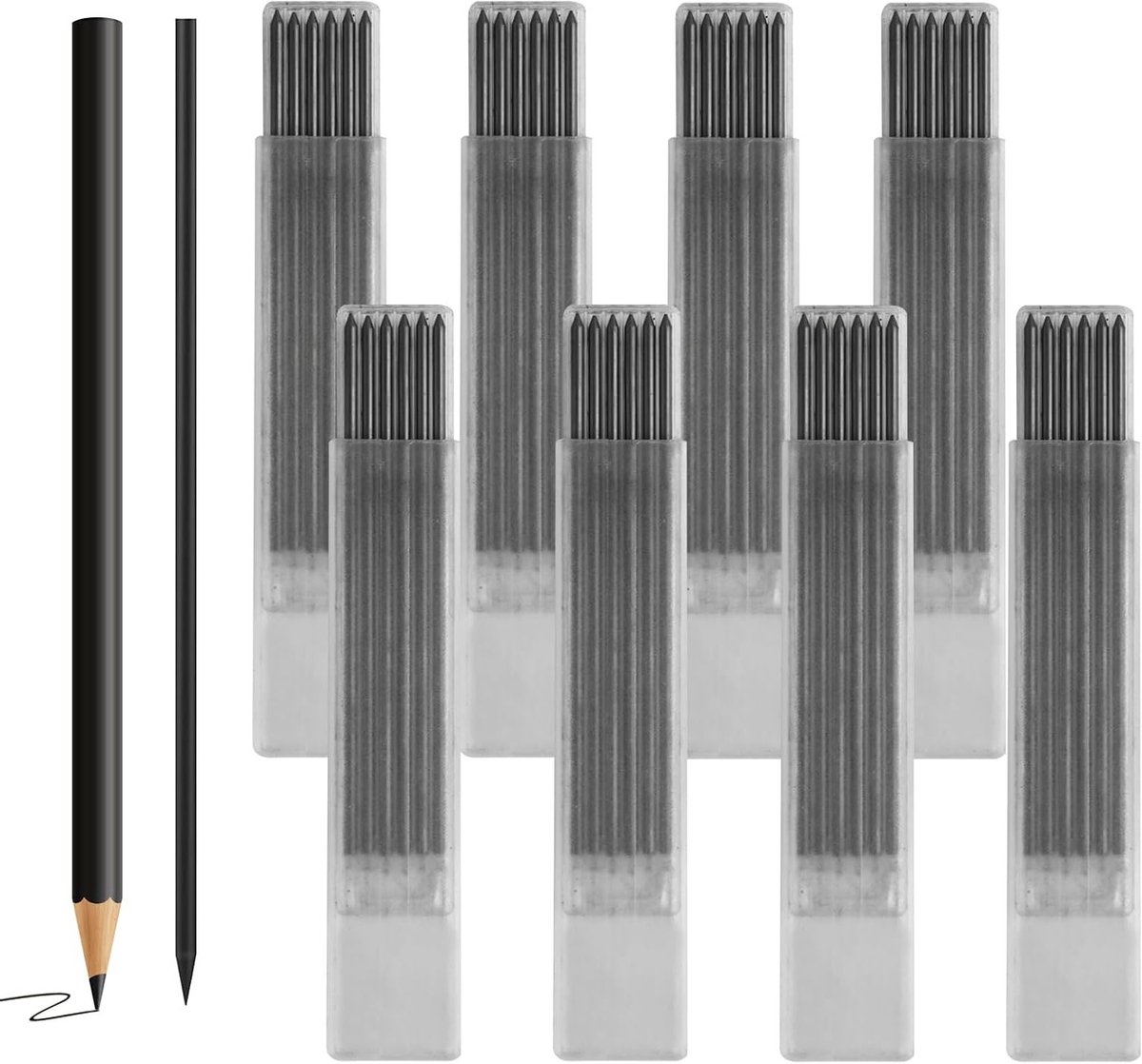 48 Stuks Tracer Potlood Navullingen, 2.8mm Vervangingen voor Houtbewerking, Bouw en Architectuur Potloden