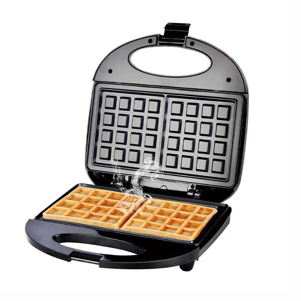 Wafelijzer – Ontbijtapparaat – Bakapparaat – Keukengerei - ABS – 23 x 23 x 9 cm – Zwart