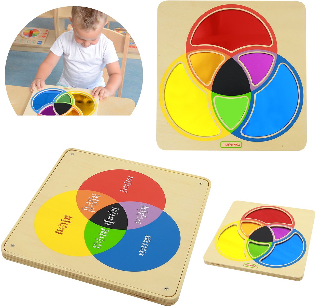 Masterkidz Educatief Bord Spiegel Leren Kleuren Mengen - UNI