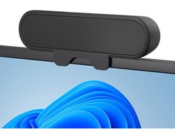 GELLDG PC-luidsprekers – Computerluidsprekers – USB-monitor-clip-on-soundbar – 10 W HD-stereo – Geschikt voor monitors van 0,1 tot 1,1 inch dik – Geschikt voor PC-monitors, laptops, mobiele telefoons, desktops en voor buitengebruik – Plug & Play
