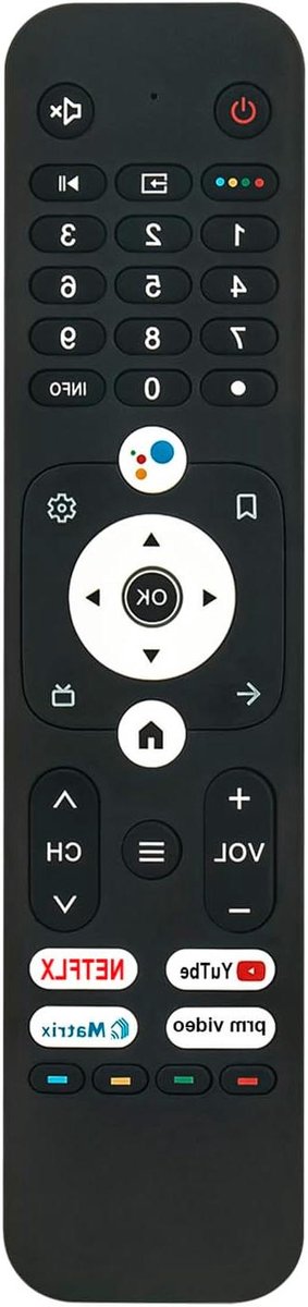 Afstandsbediening TV - Universele afstandsbediening - TV bedienen - Geen programmering nodig - 10 meter bereik - Zwart