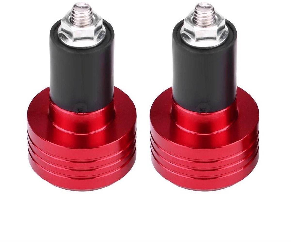 VT Goods - Motorfiets Handvat - Gewichtsbalans Stop - Rood Zwart Zilver - Trillingsreductie - Bescherming Handvat - Universeel 22 mm