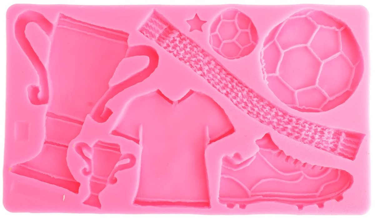 Vt products - Voetbal Thema Fondant Mallen - Voetbalschoenen Mal - Flexibele Chocolade Mallen - Voor Taart Decoratie - Sportaccessoires - Voor Feestje