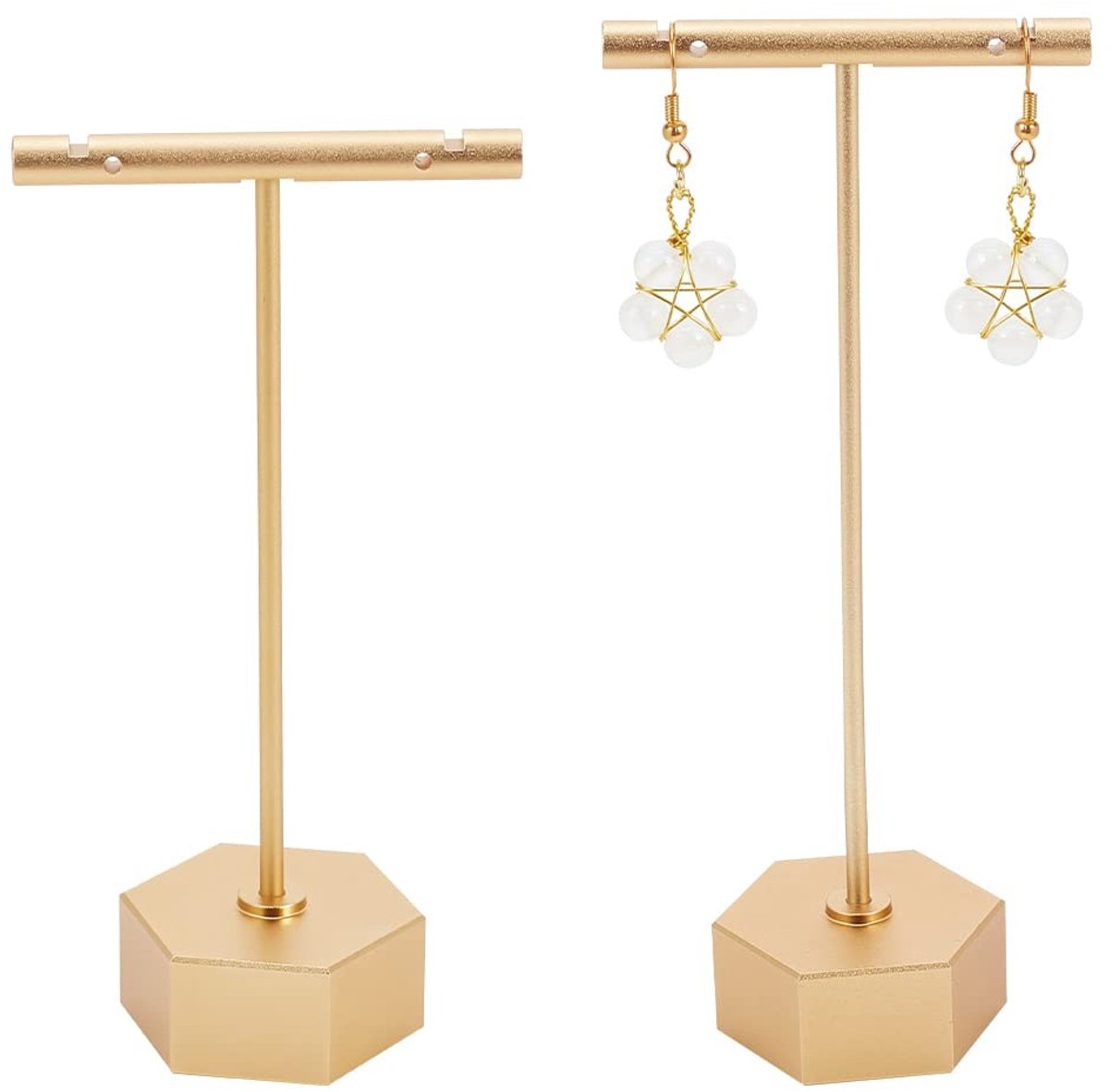 Store_7 - Oorbelhouder - Sieraden Display - Goud - Aluminium Tafelstandaard - Perfect voor Meisjes - Bruiloft en Feestdagen
