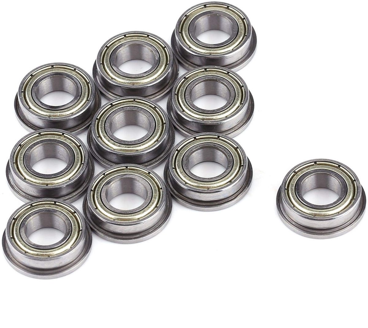 Vt products - Kogellager - 10 stuks dubbel afgeschermde flens - Vervangend kogellager 8x16x5mm - Duurzaam en betrouwbaar - Geschikt voor motoren - Ide