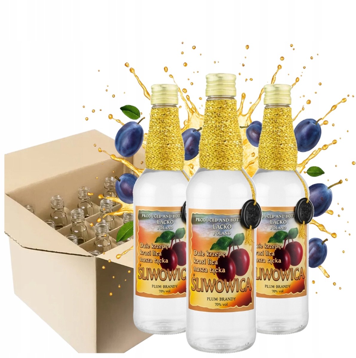 Bimberek - Decoratieve Fles - 500 ml - Glas - Zilveren Dop