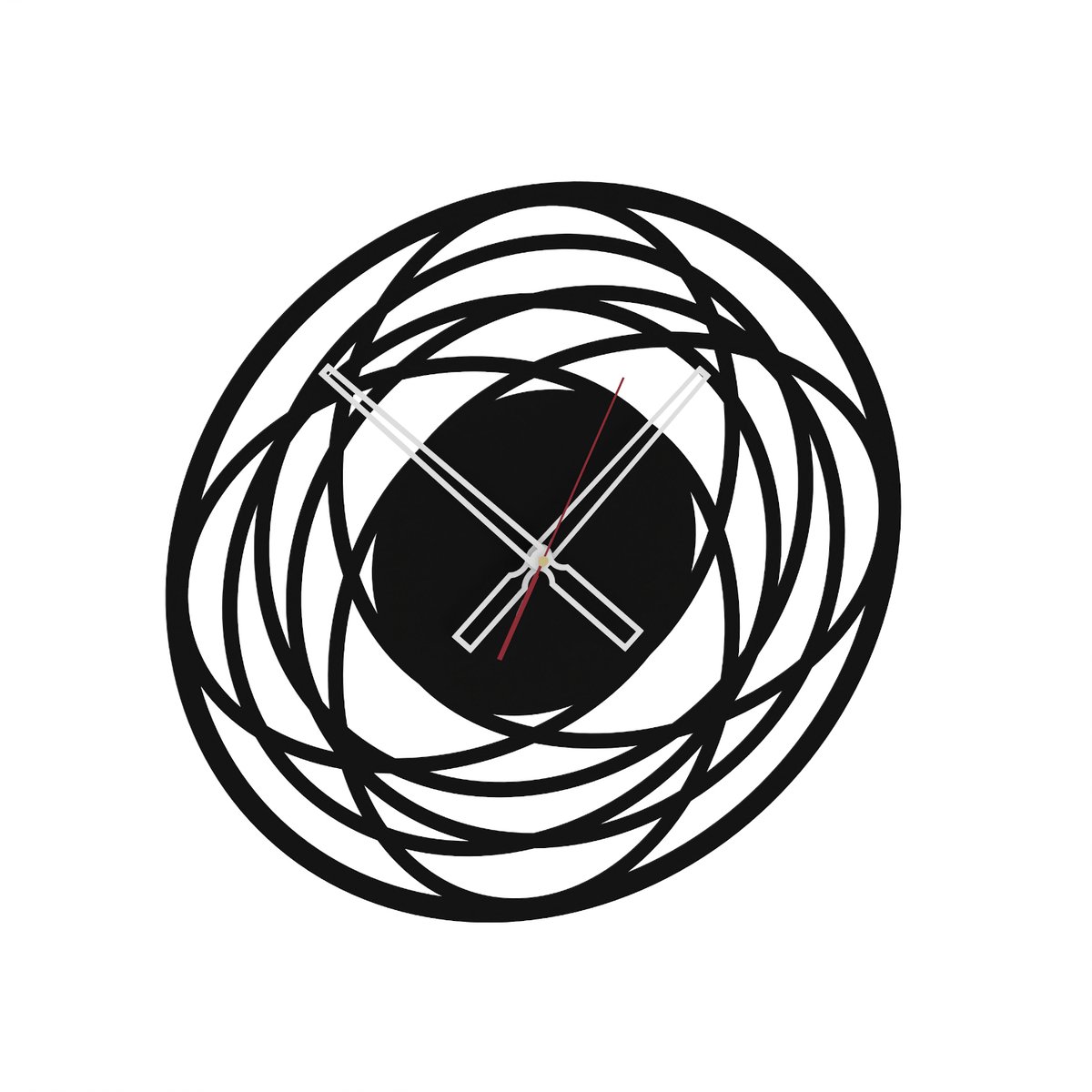 Gamet AD211 Serie - Wandklok - Zwart - Aluminium Wijzers - Draadloos