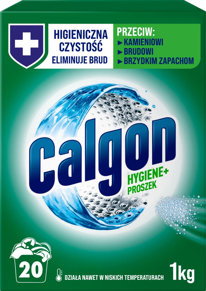 Calgon - Hygiene+ - Waterontharder - Poeder voor Wasmachinebescherming - 1 kg - 20 Wasbeurten