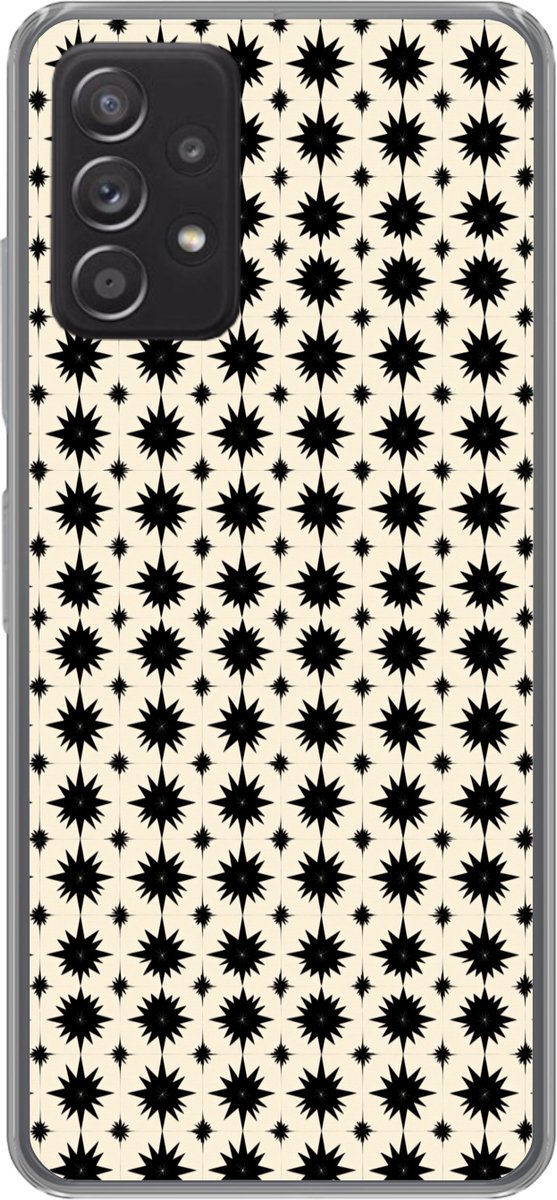 Telefoonhoesje Geschikt voor Samsung Galaxy A53 5G hoesje - Stervormen - Geometrisch - Zwart - Siliconen Telefoonhoesje Telefoonhoesje
