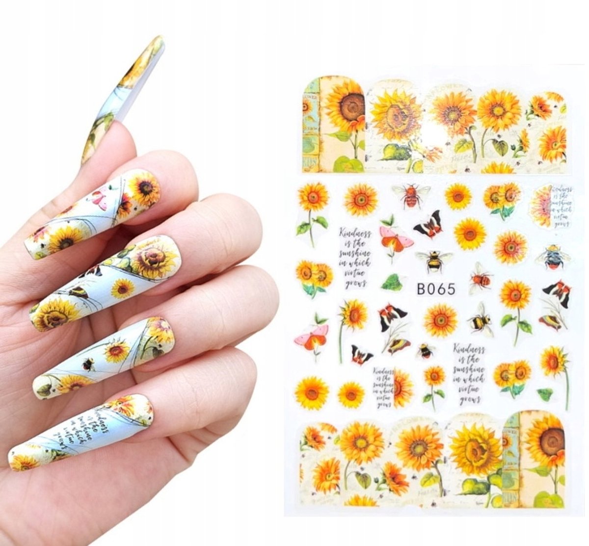 Frezarkowo - Nagelversieringen - Zonnebloemen - Vlinderen - Bijen