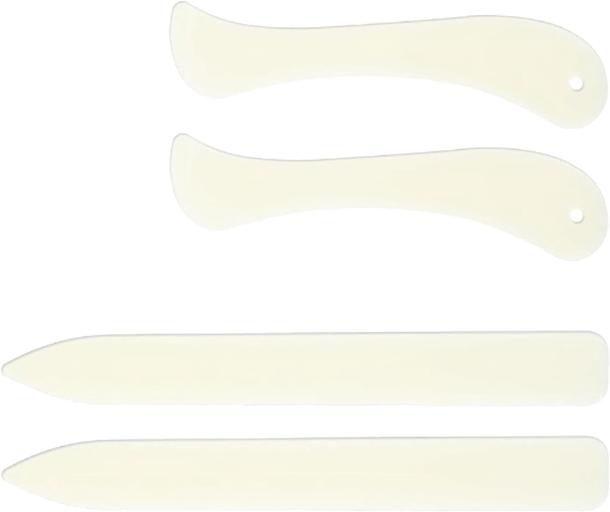 4 Pcs Vouwbenen voor Papier - Snijden en Vouwen - Vouwtafel - Afgeronde Punt Papier Snijmachine - Vouwbord voor Papier - Plastic Vouwbijl Creatief - Bonenblad Slicer