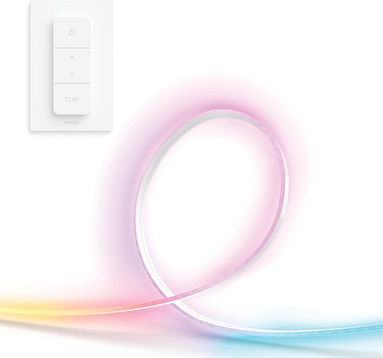 Philips Hue Essential Flex LED strip 5 meter - Wit en Gekleurd Licht - Light Strip - Incl. Hue Dimmer Switch - Hue White and Color Ambiance