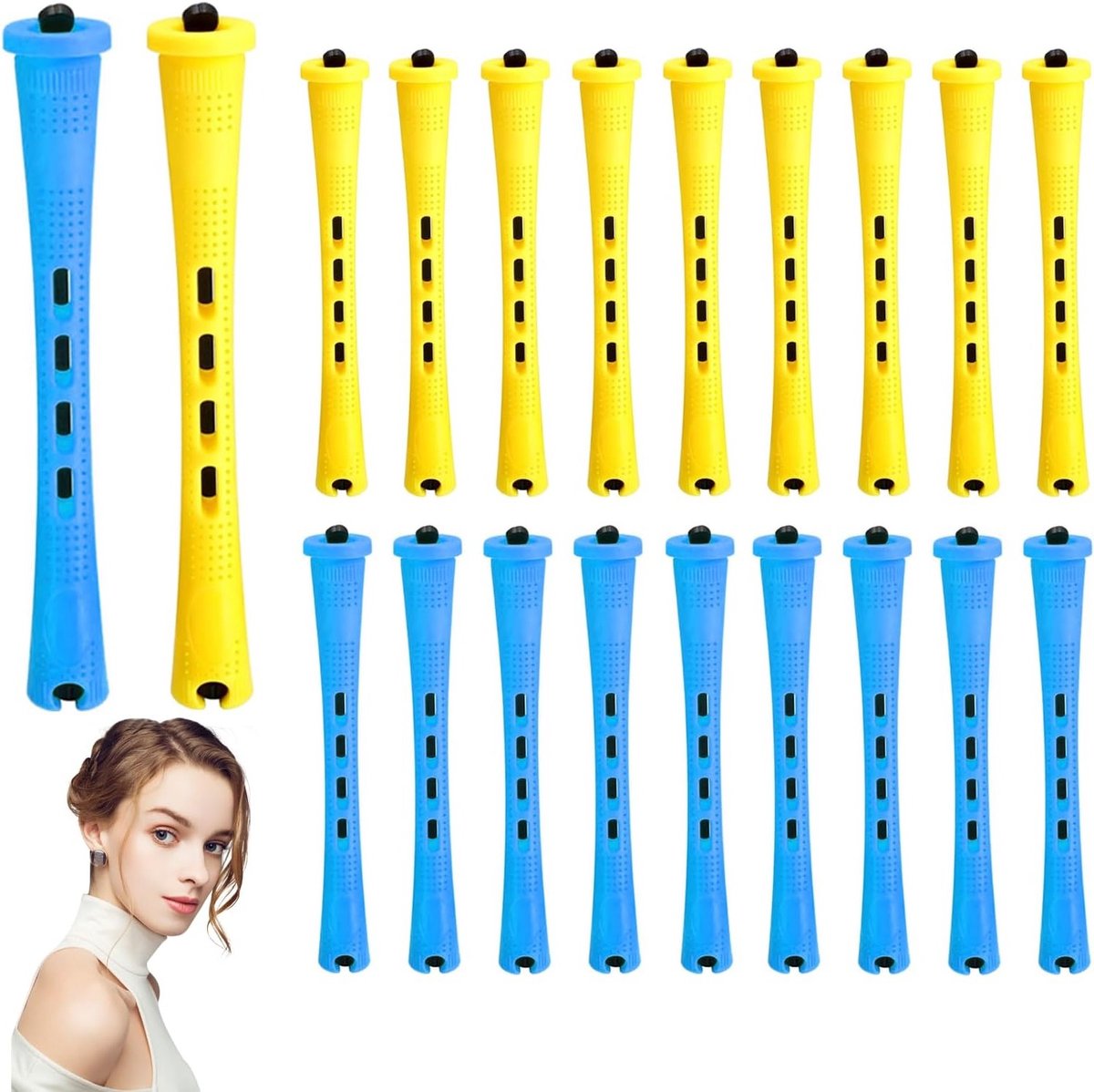 20 Stuks Permanente Haarrollers voor Natuurlijke Krullen - Ideaal voor Lang en Kort Haar, Styling Tools voor Vrouwen