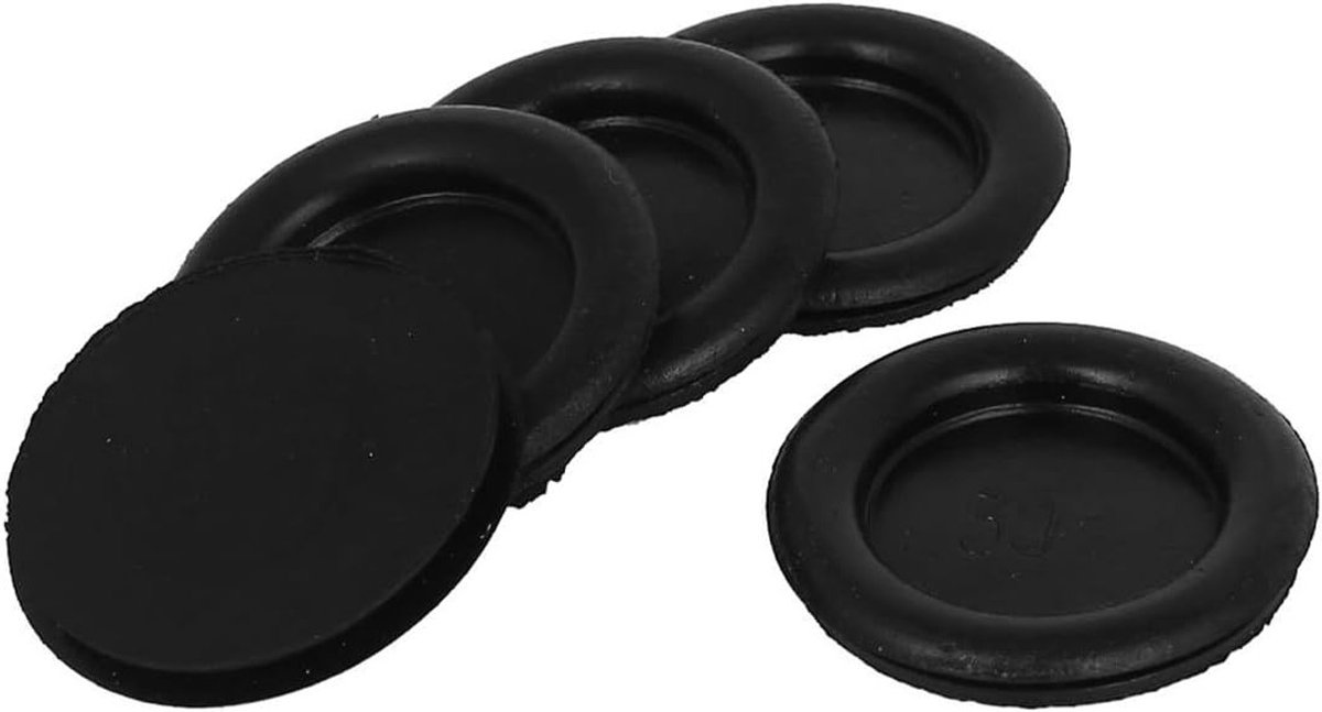 5 Stuks 30mm Zwarte Rubber Blanking Grommets - Kabelbeschermers voor Elektrische Toepassingen, Auto, Boot en Sanitair