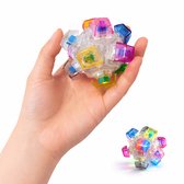 Keyboard Fidget Toy Clicker bal met LED Verlichting – Toetsenbord Fidget – Anti Stress Speelgoed voor Volwassenen & Kinderen – Transparant met blauw/rode lampjes