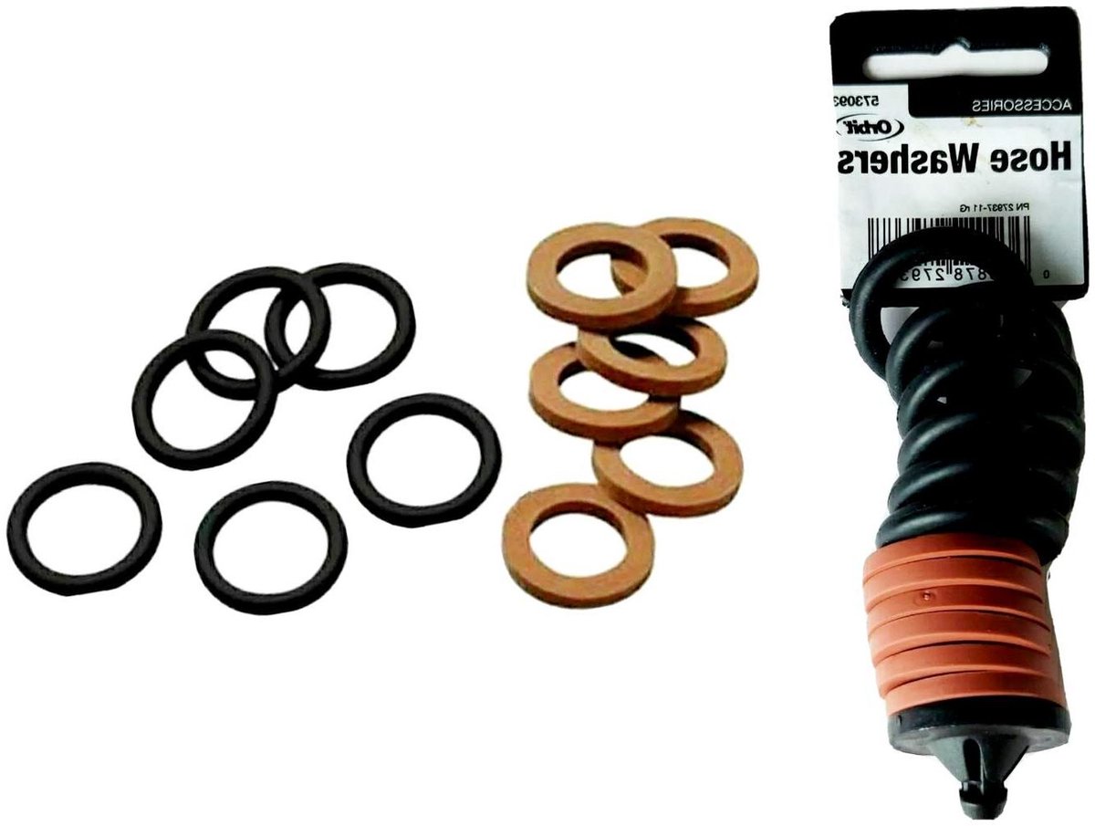 Slangringen Set - Slangkoppeling Dichtingen - Lekkages Voorkomen - 6 O-Ring 6 Plat - 12 Stuks - Zwart Bruin