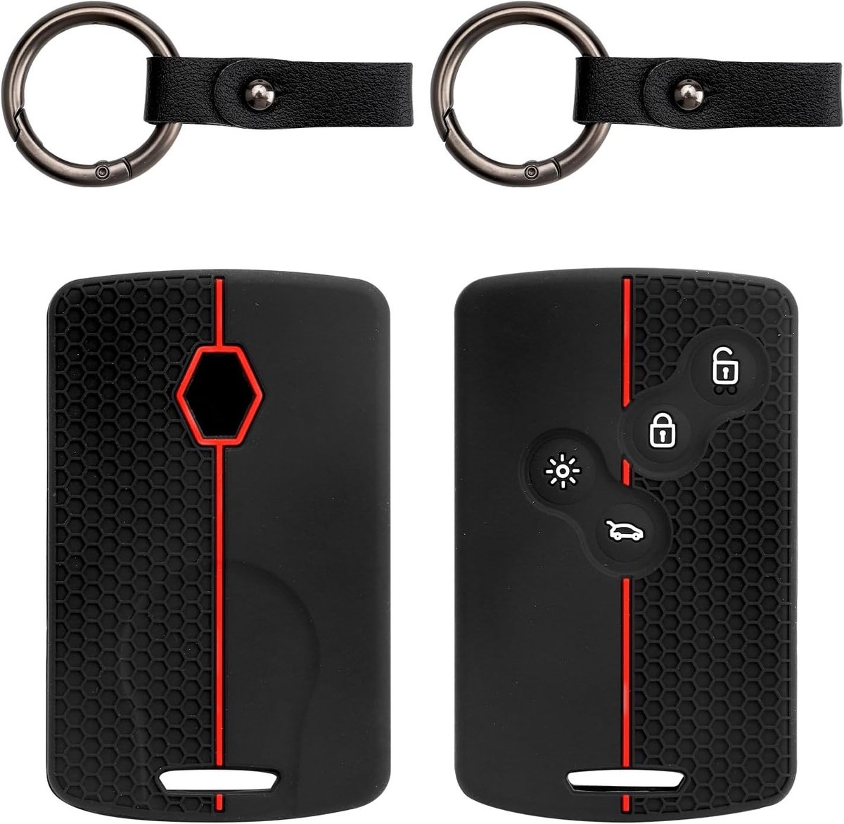 Set van 2 Sleutelhuls voor Renault Auto's - Silicone Sleutelbescherming voor Clio, Scenic, Megane, Duster, Sandero, Capture en Twingo