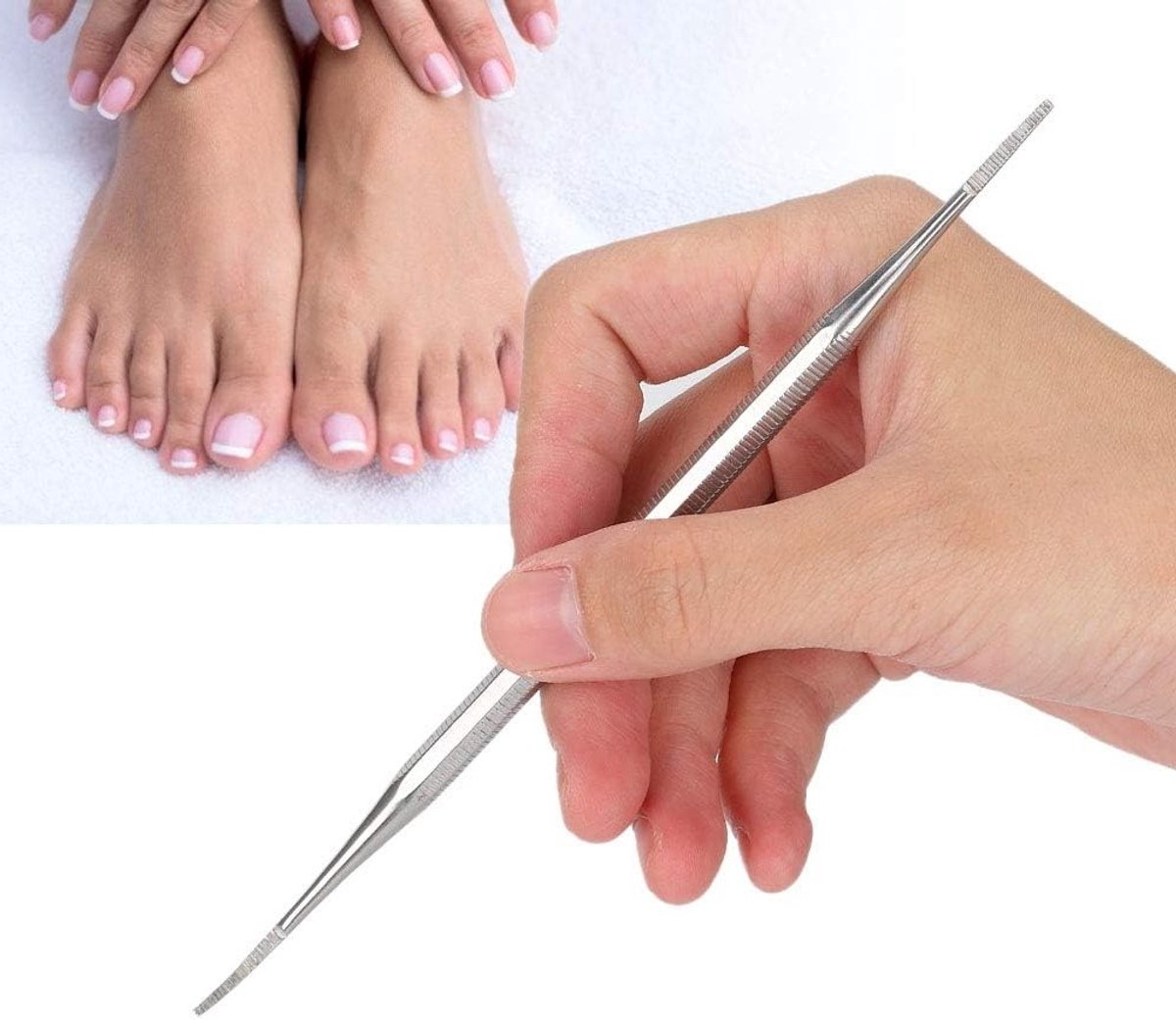 Dubbele Hoofdigroeiende Nageltrimmer van RVS - Professionele Pedicure Tool voor Ingegroefde Teennagels en Nagelverzorging