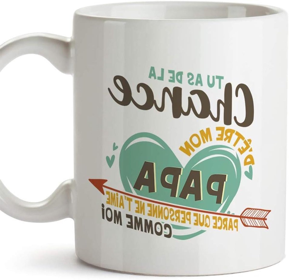 Mok Frans - Koffiemok Theeglas - Cadeau Vaders - Keramiek Vaatwasserbestendig - 350 ml - Wit