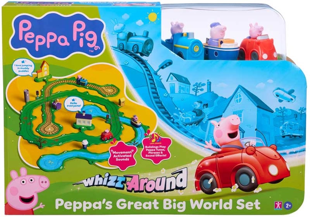 PEPPA PIG WHIZZ AROUND PEPPAS GREAT BIG WORLD SET.
