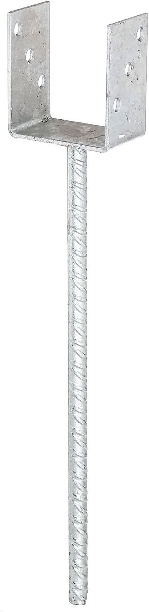 Alberts 214401 U-paalhouder | met betonanker van wapeningsstaal | thermisch verzinkt | vrije breedte 91 mm | lengte betonanker 400 mm