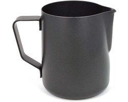Melkopschuimkan - Melkkan Koffie - Latte Art Maken - Druppelloze Tuit - 900ML - Zwart
