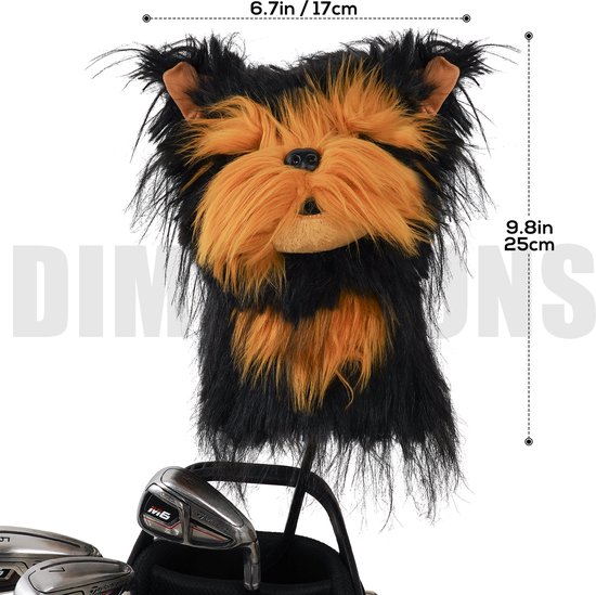 TIN-IN Golf Headcover Yorkshire Terrier - Driver Headcover - Beschermhoes Golfclub - Uniek Design - Golf Accessoires van TIN-IN — afbeelding 3