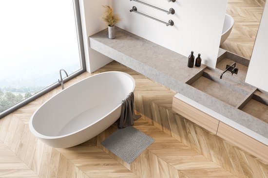 Badmat Heckettlane Nodo - 60x60 cm - Gris Clair