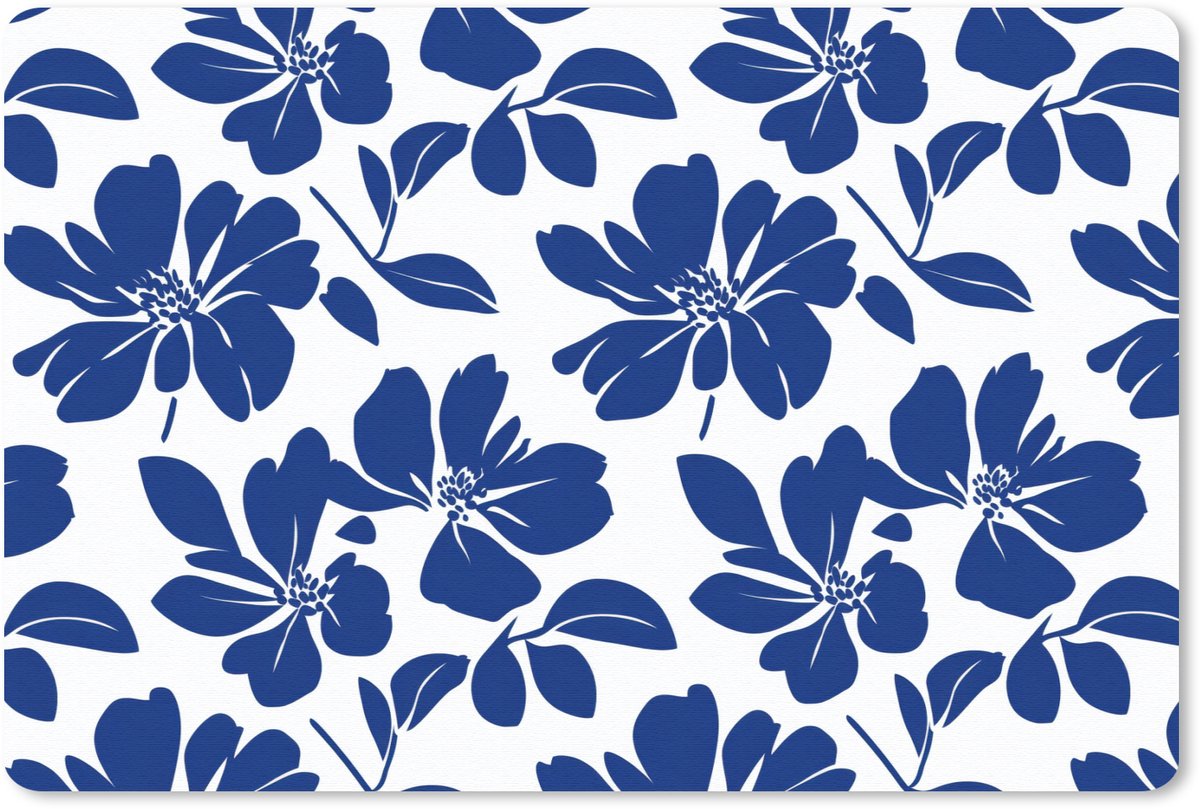 Muismat 13x8 cm - Mousepad Floraal - Modern - Blauw - Muismatten