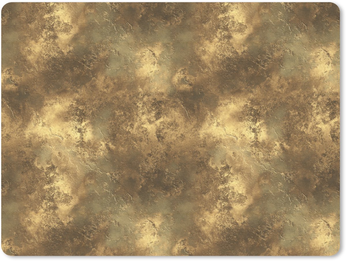 Muismat 12x10 cm - Mousepad Antiek - Metaallook - Goud - Muismatten