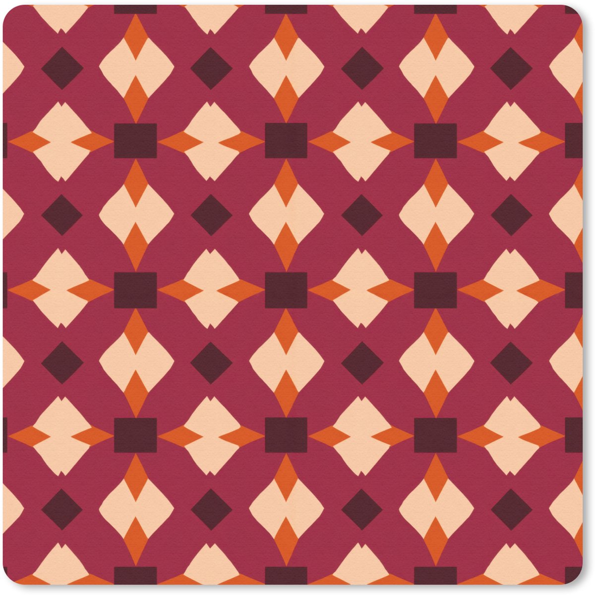 Muismat 20x20 cm - Mousepad Retro - Patroon - Kleurrijk - Muismatten