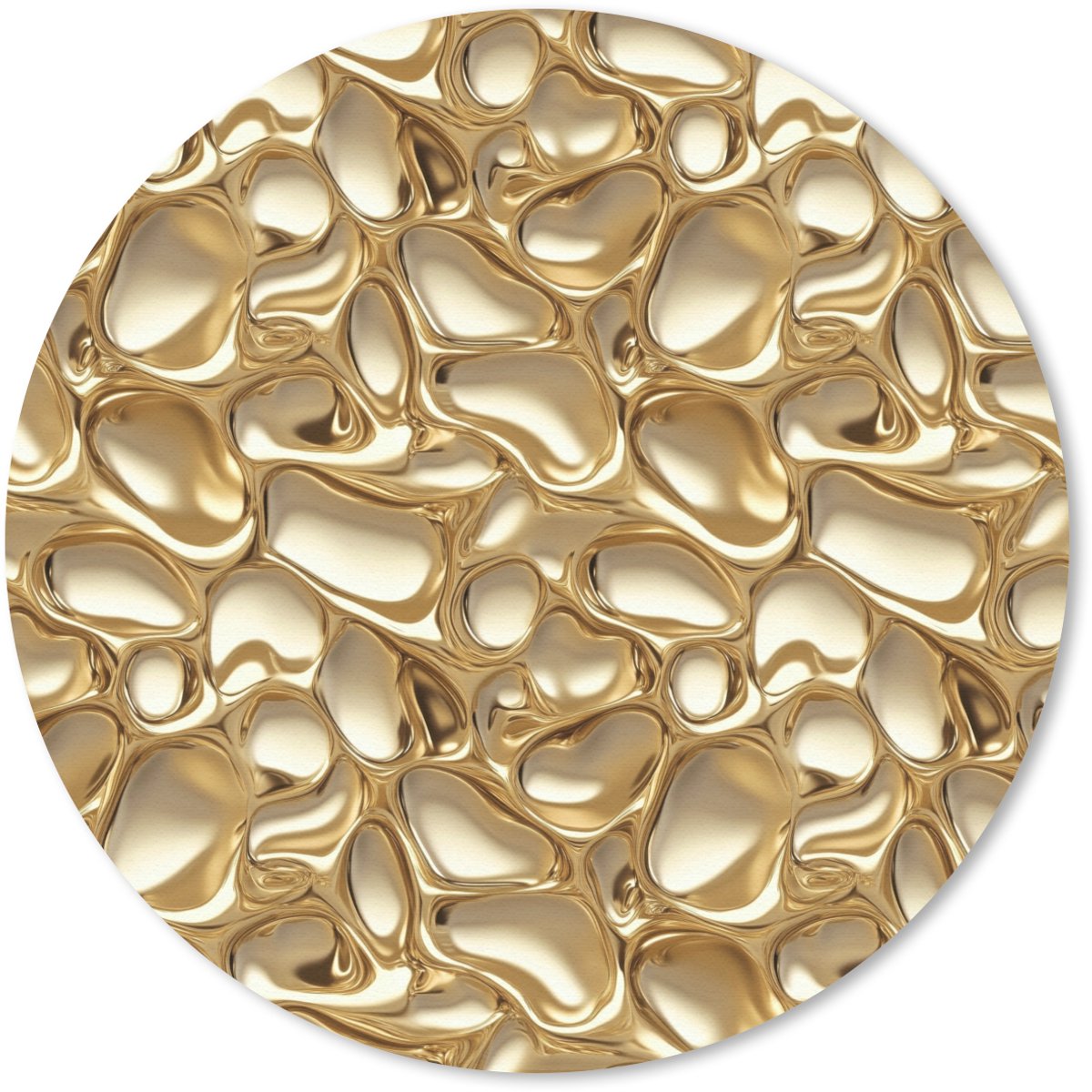 Muismat rond 50x50 cm - Mousepad Abstract - Modern - Goud - Ronde muismatten