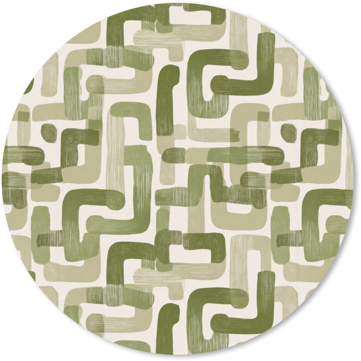 Muismat rond 50x50 cm - Mousepad Modern - Grafisch - Groen - Ronde muismatten