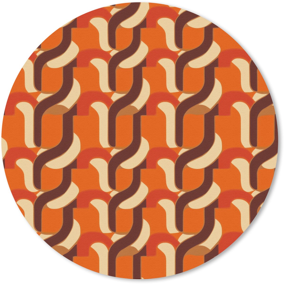 Muismat rond 40x40 cm - Mousepad Retro - Modern - Kleurrijk - Ronde muismatten